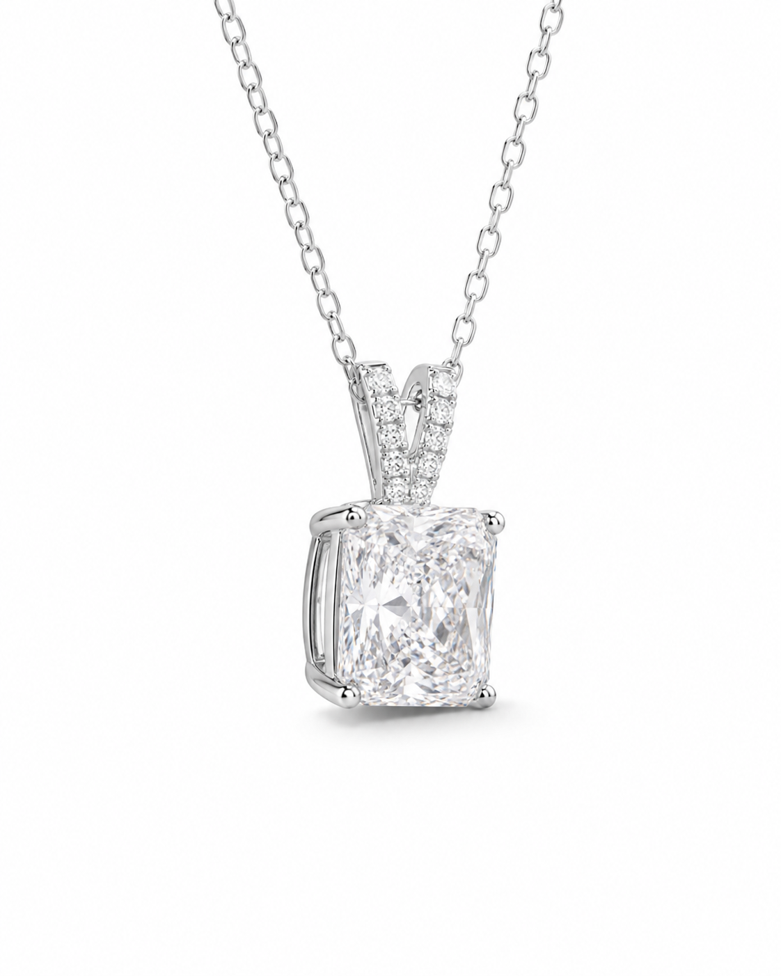 3.6‑Carat Princess‑Cut Sugar‑Shaped Diamond Pendant Necklace, PT950 Platinum