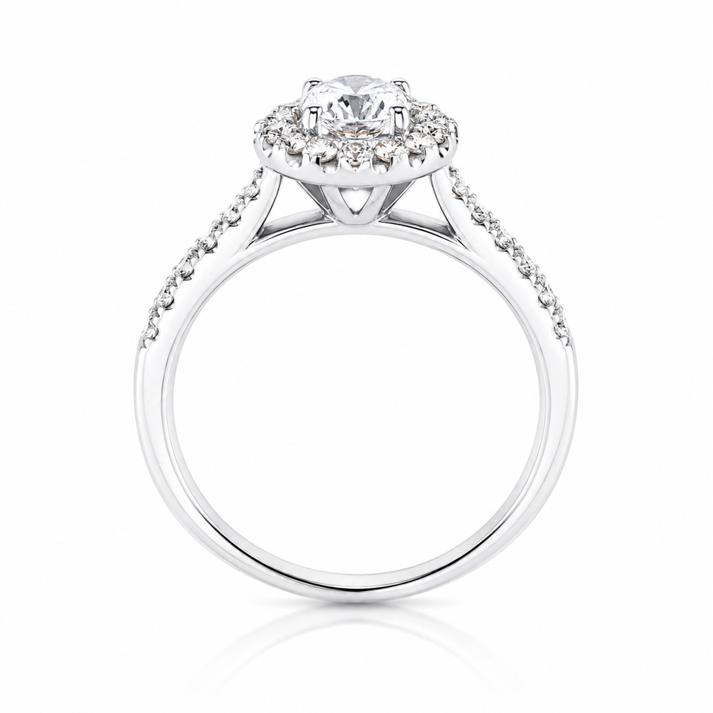 2.89‑Carat Halo Ring With Lab‑Grown Round Diamond in PT950 Platinu