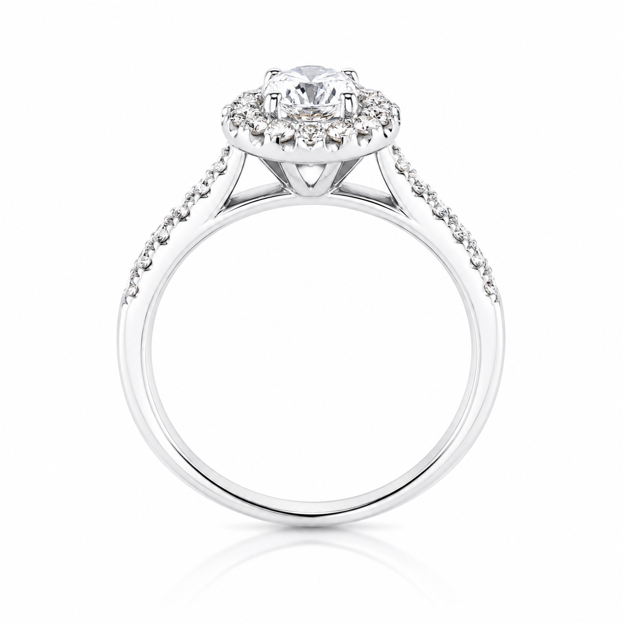 2.89‑Carat Halo Ring With Lab‑Grown Round Diamond in PT950 Platinu