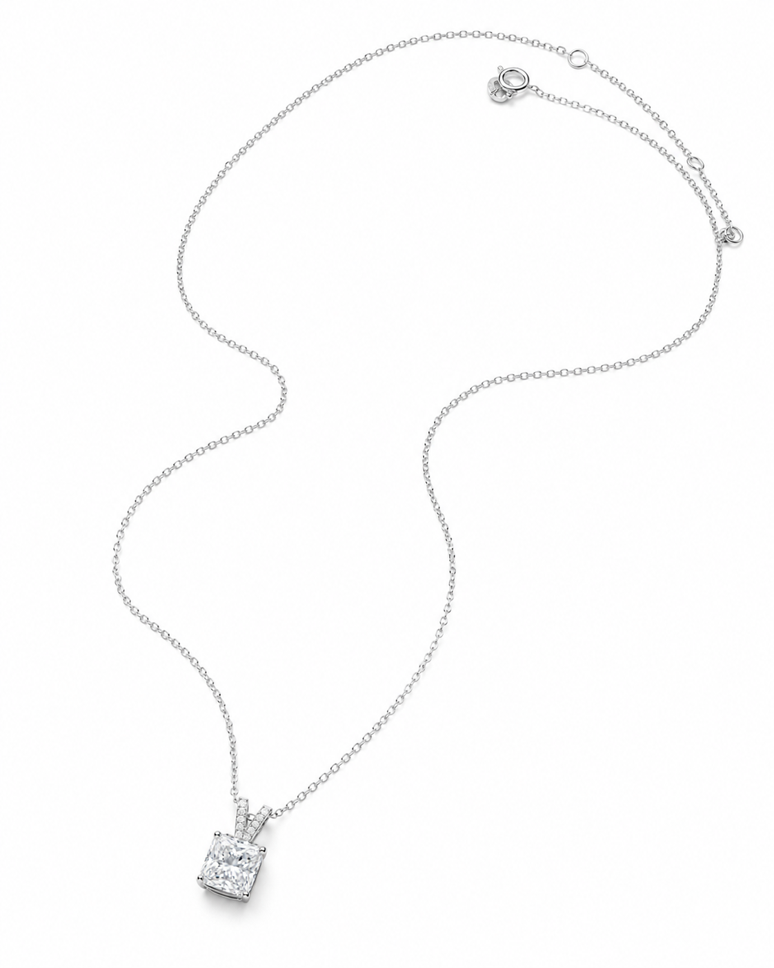 3.6‑Carat Princess‑Cut Sugar‑Shaped Diamond Pendant Necklace, PT950 Platinum
