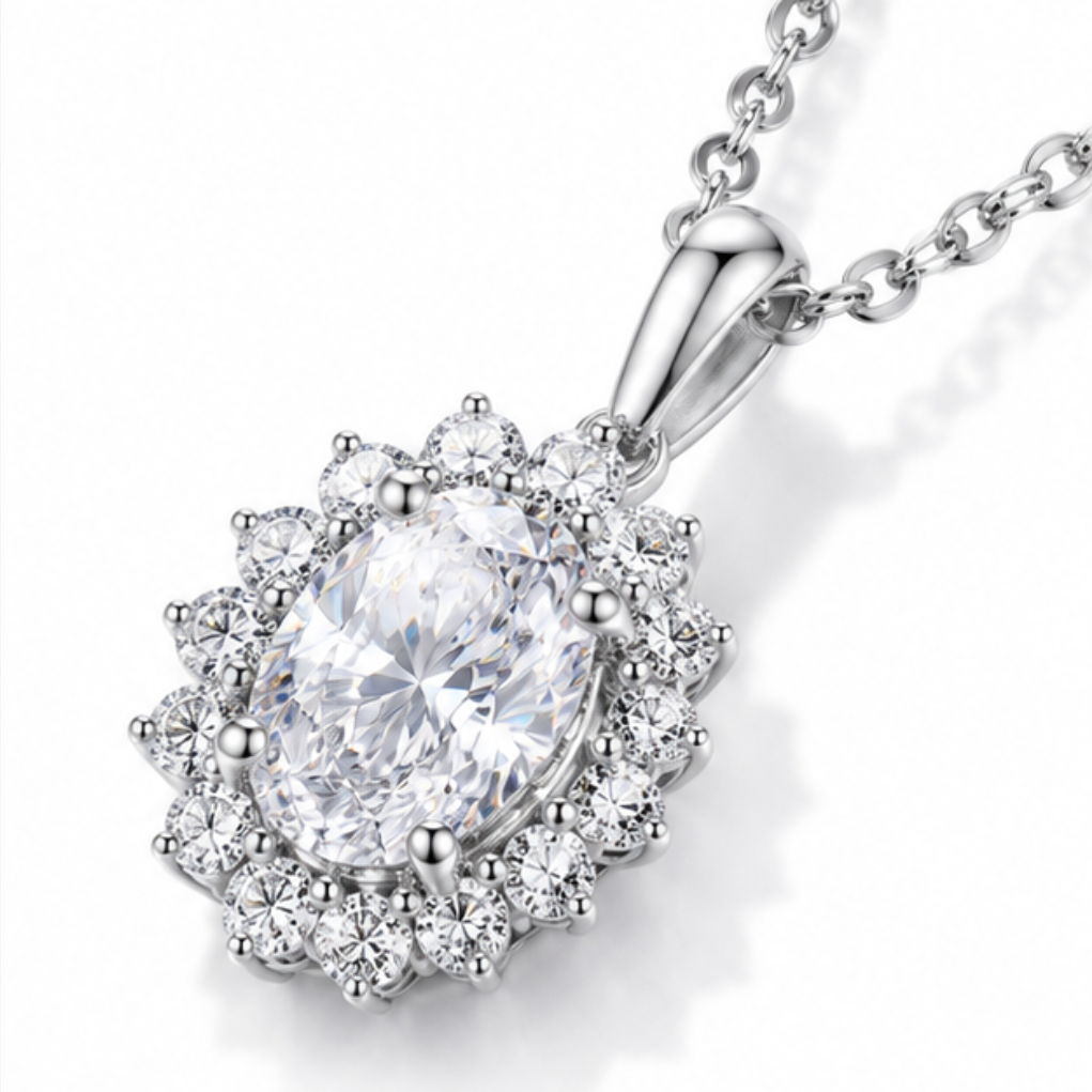 2.23‑Carat Oval Diamond Jewelry Set, PT950 Platinum