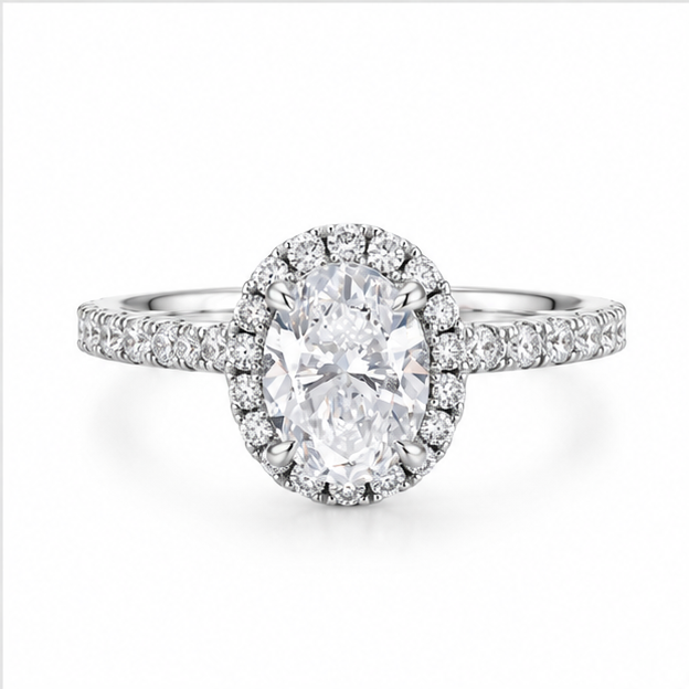 2.23‑Carat Oval Diamond Jewelry Set, PT950 Platinum