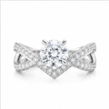 1 Carat Oval Diamond Crown Solitaire Ring, PT950 Platinum Band